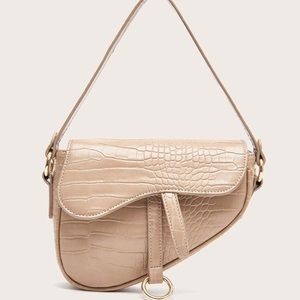 Croc Embossed Saddle Bag